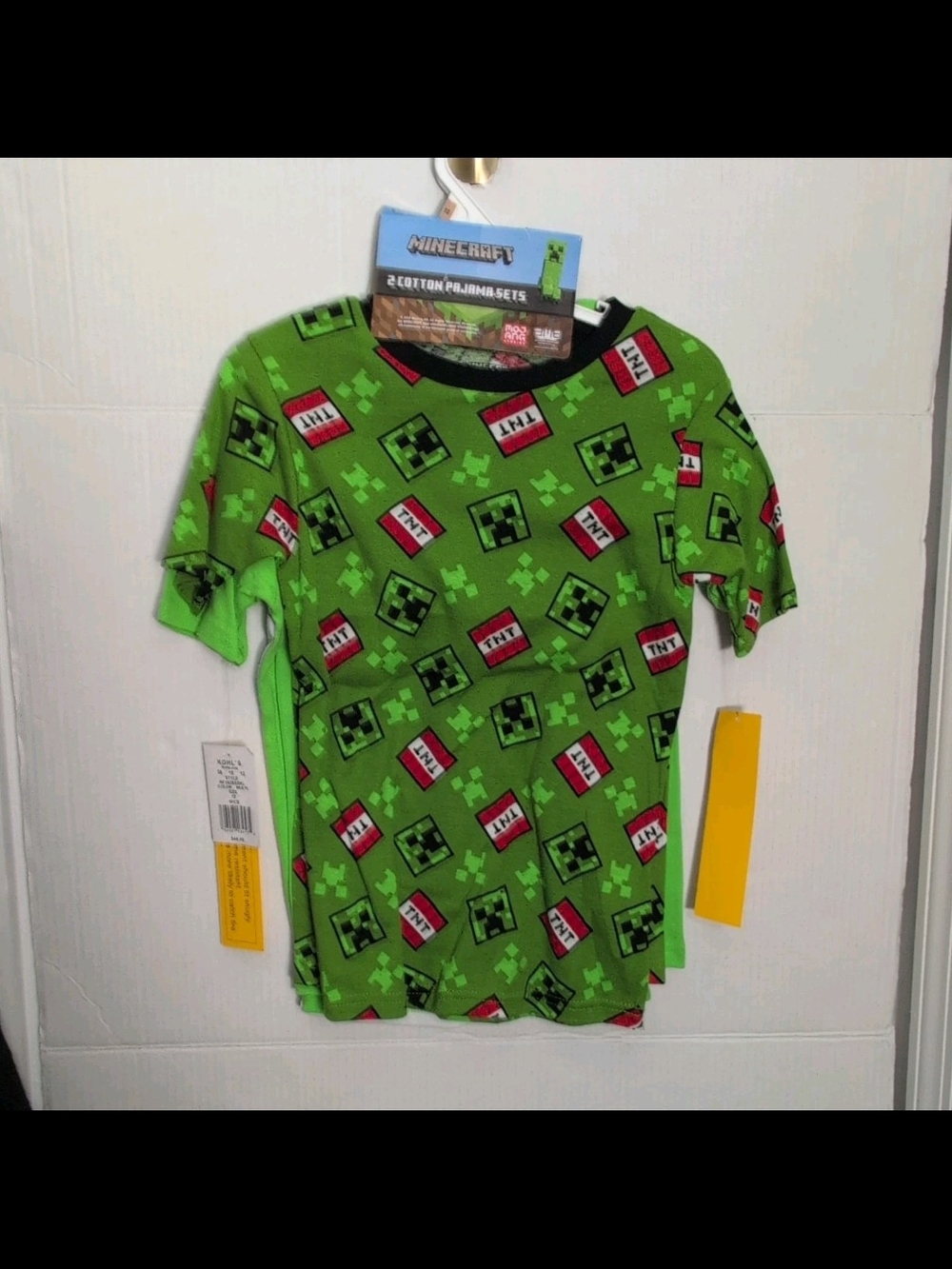 NWT Minecraft 2 Cotton Pajama Sets - 4 Piece Set Size 12 TNT Creeper